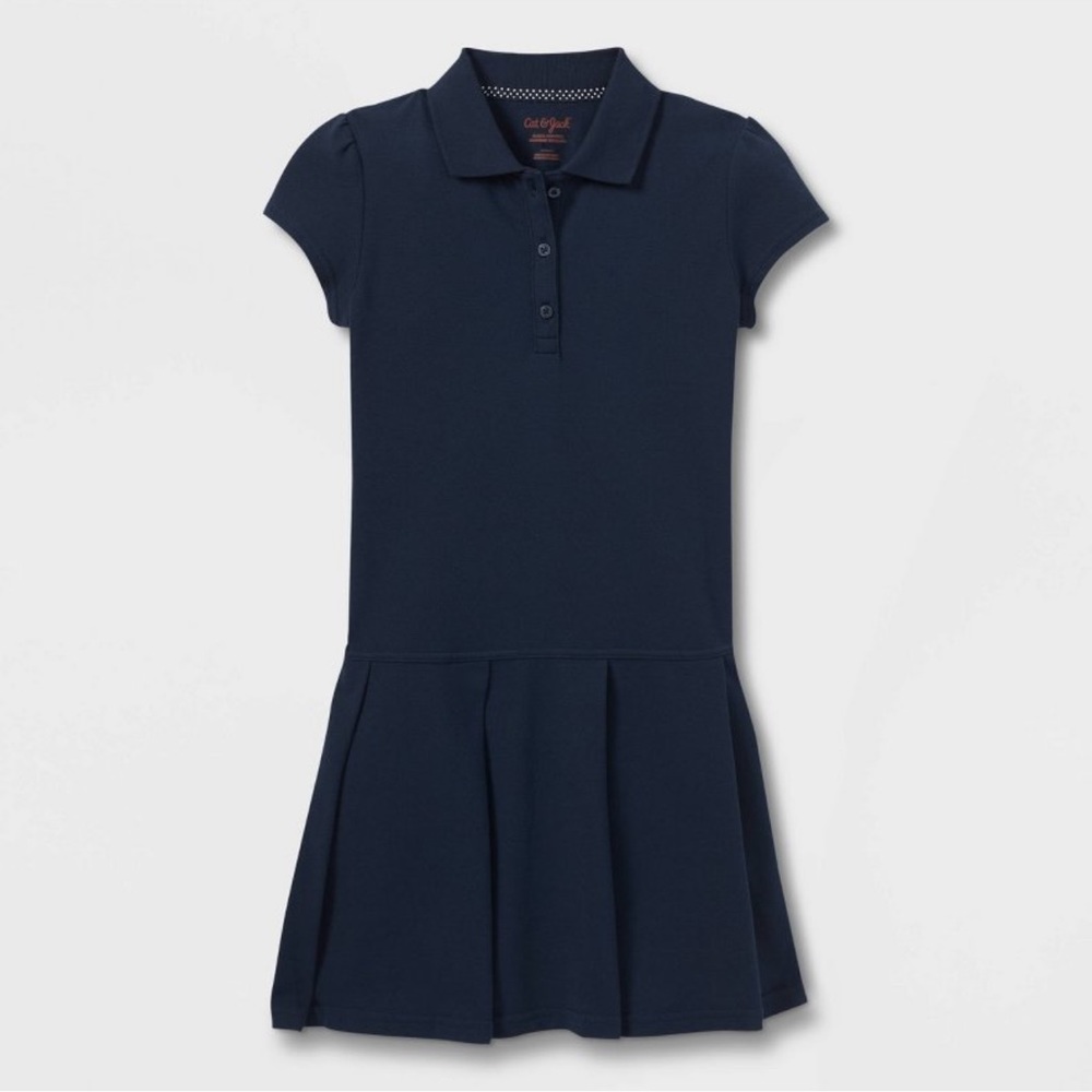 Kids’ pleated uniform tennis dress in navy
